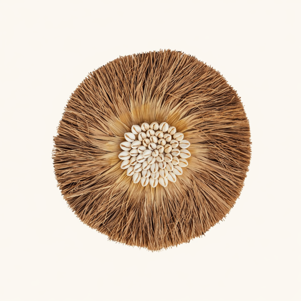 Gras & cowrie wandcirkel