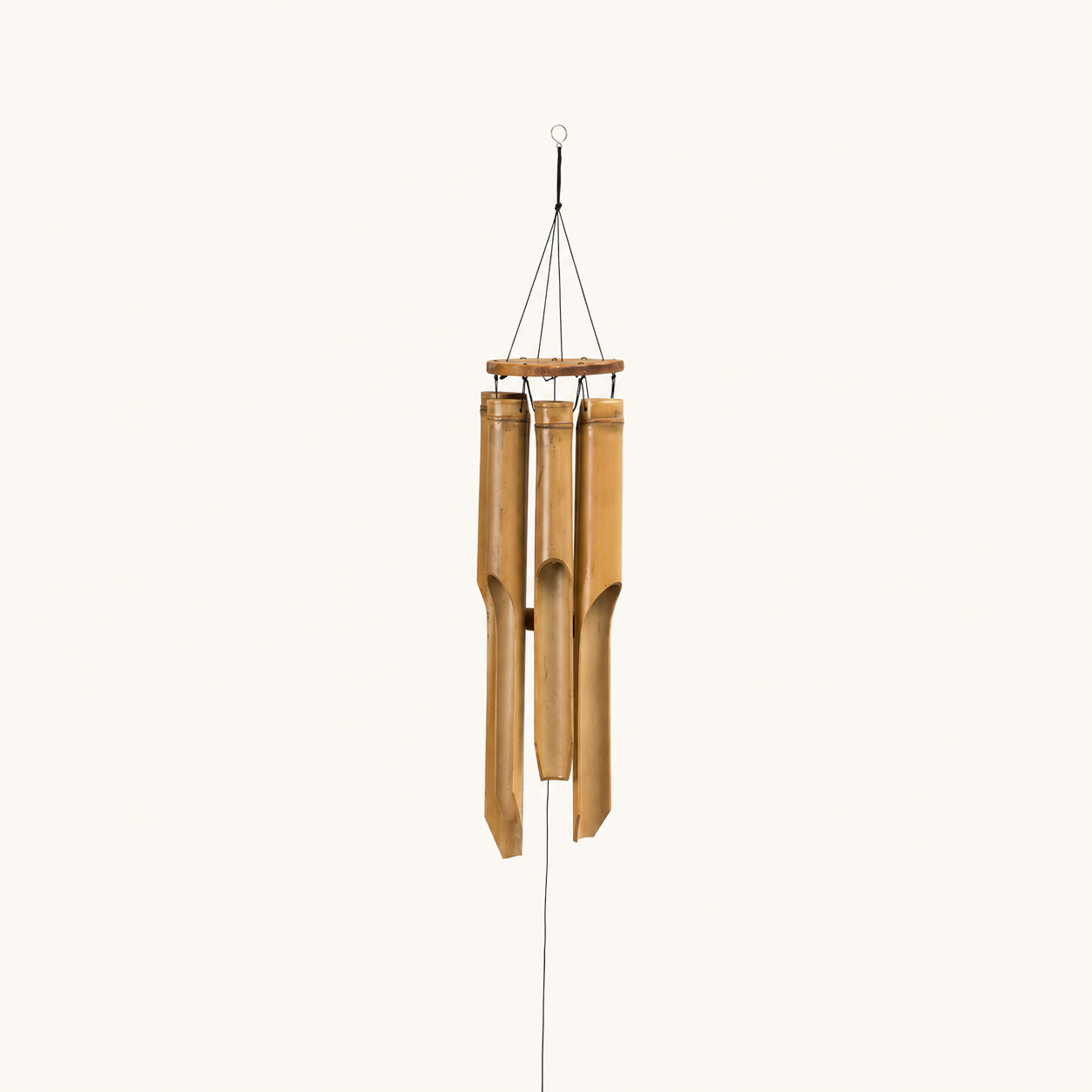 Bamboe windgong met houten bovenstuk | 25cm