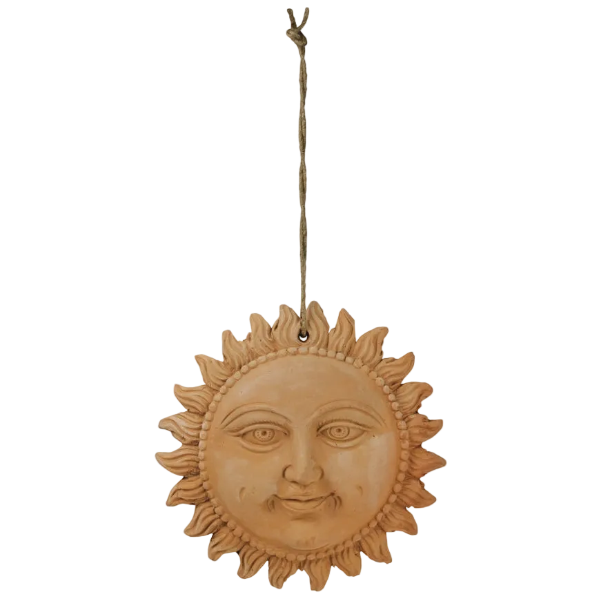 Terracotta zon wanddecoratie | 28cm | Mediterraanse tuindecoratie
